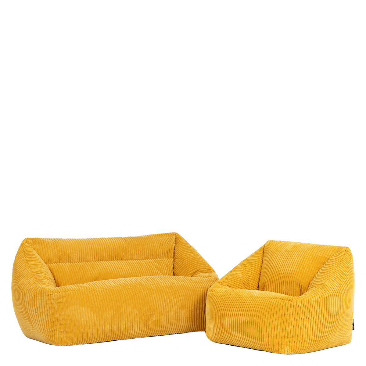 KINDERSOFA mit Sitzsack Sessel Cecilia - Gelb, Textil (140/44/55cm) - icon