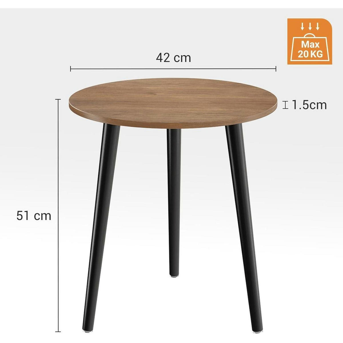 BEISTELLTISCH rund aus Holzwerkstoff im skandinavischen Stil, hellbraun - Hellbraun, Holzwerkstoff (42/42/51cm)