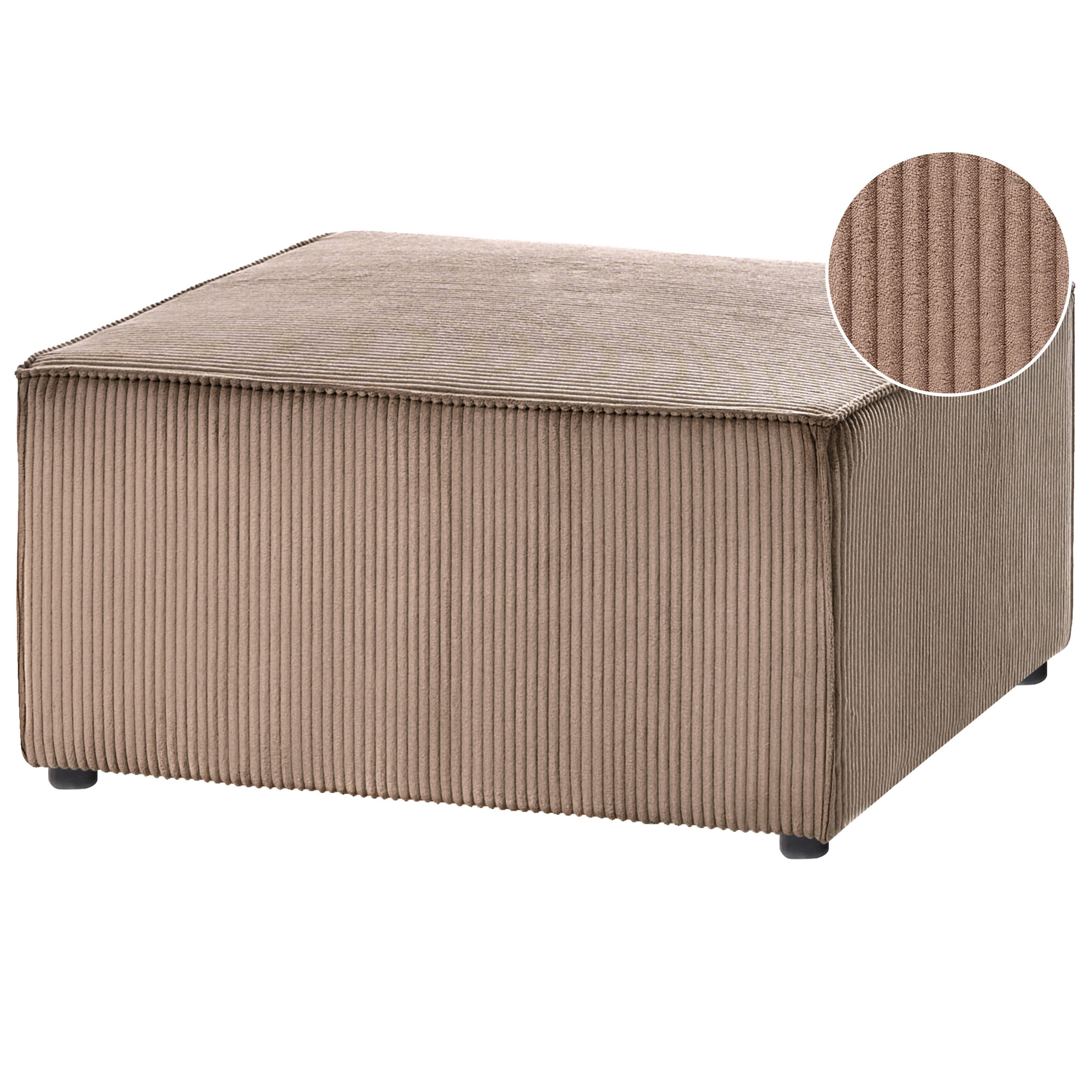 OTTOMANE Cord Sandbeige Lemvig - Sandfarben, Textil (83/41/83cm) - Beliani