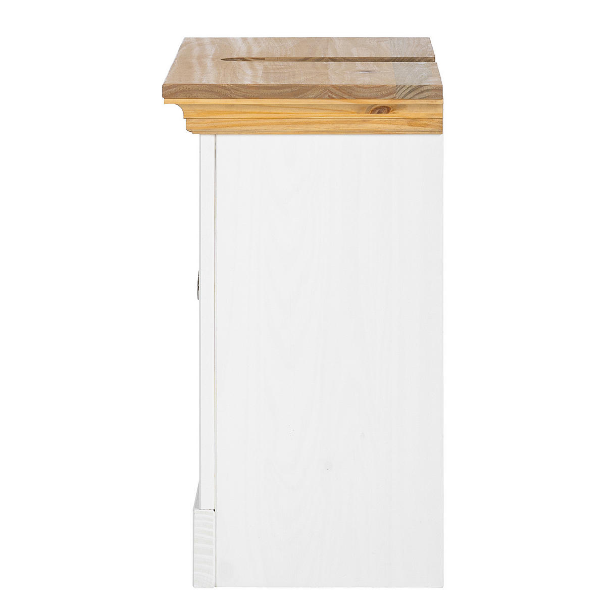 MASSIVER WASCHBECKENUNTERSCHRANK - Kiefer massiv - Silberfarben/Weiß, Holz/Metall (73/61/33cm) - home24