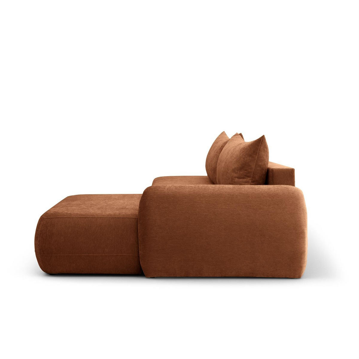 ECKSOFA GOYA mit Schlaffunktion und Bettkasten, Rechte, Perfect Harmony 52 - Rotbraun, Textil (302/184cm) - Lookway