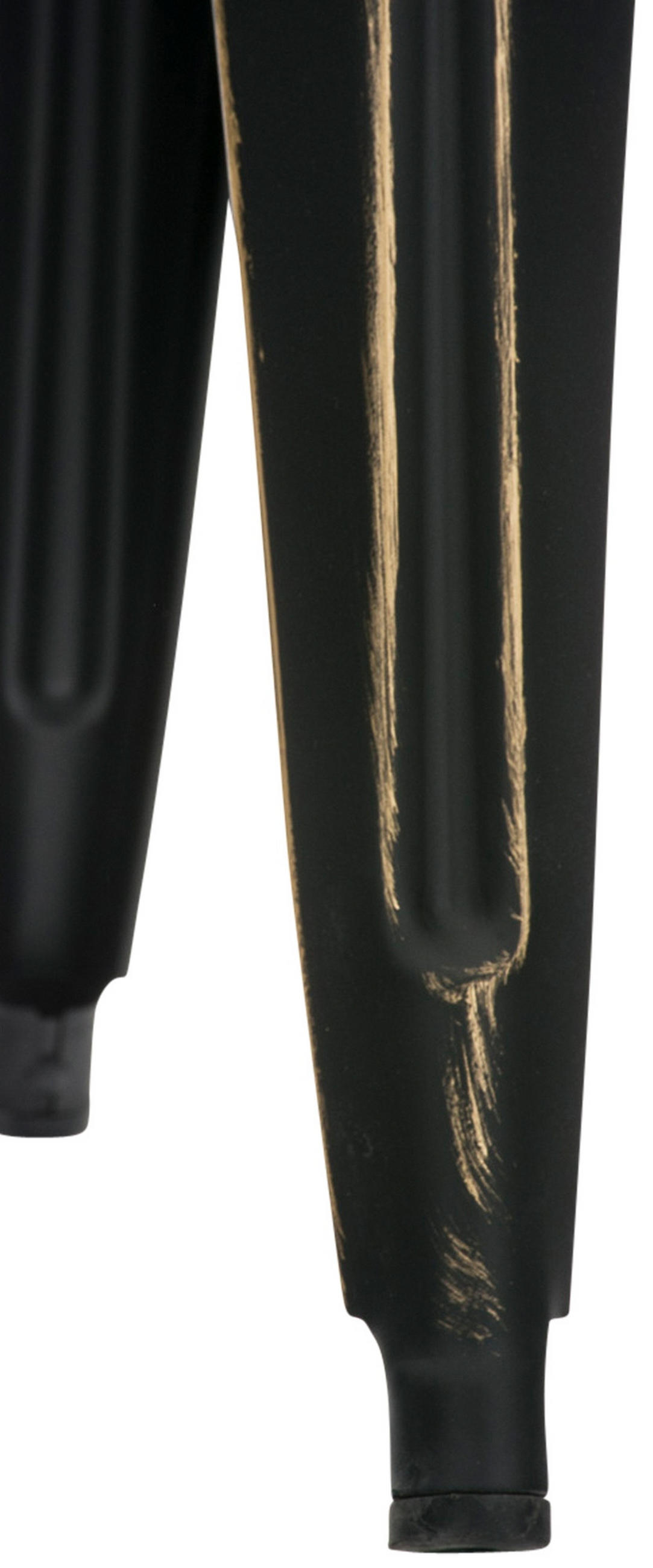 SITZHOCKER Arvida antik schwarz-gold - Schwarz, Metall (40/46/40cm) - TPFLiving