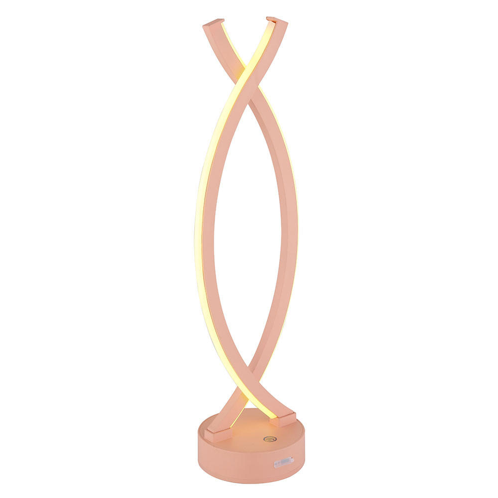 LED TISCHLEUCHTE Opal Pfirsichfarben - Orange, Kunststoff (12.5/10/41cm) - Globo Lighting
