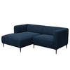 1,5-SITZER ECKSOFA mit Longchair - Schwarz/Dunkelblau, Textil/Metall (211/148cm) - home24