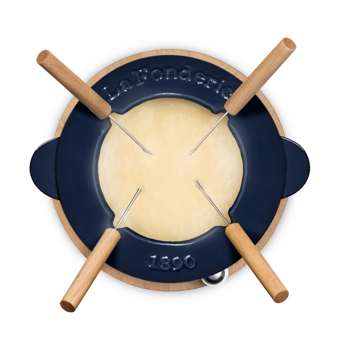 FONDUE-SET MONT D'ARBOIS Blau, für 4 Personen, 1,2L - Dunkelblau, Metall (20/20/20cm) - La Fonderie 1890