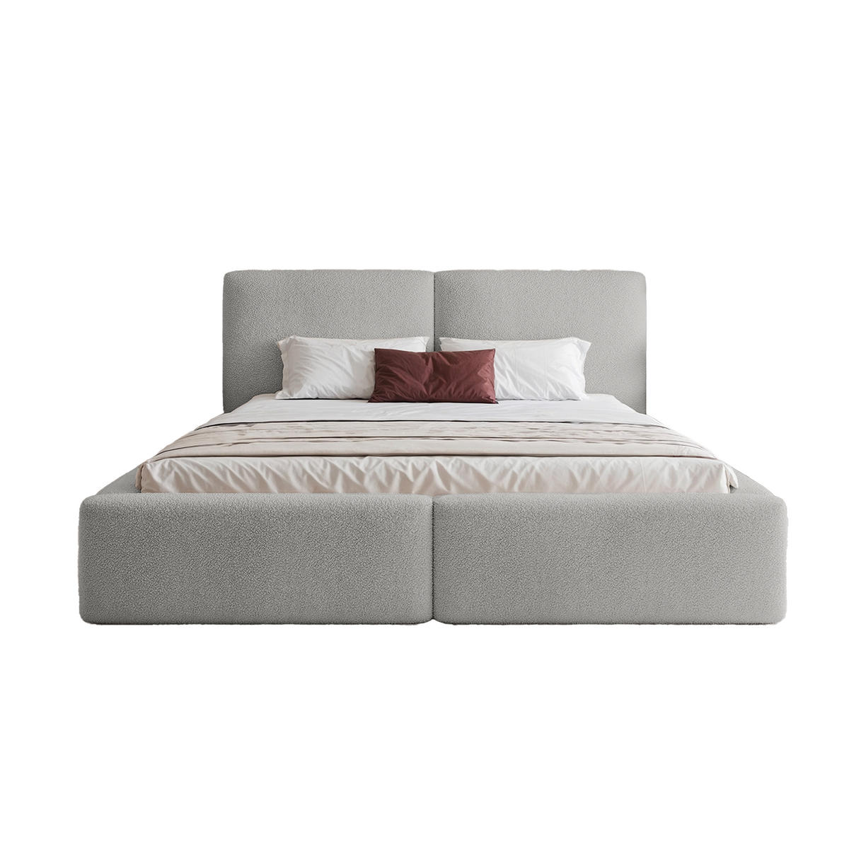 POLSTERBETT NUVARI 120x200 cm, Grau - Grau, Textil (200/120cm) - Fedve