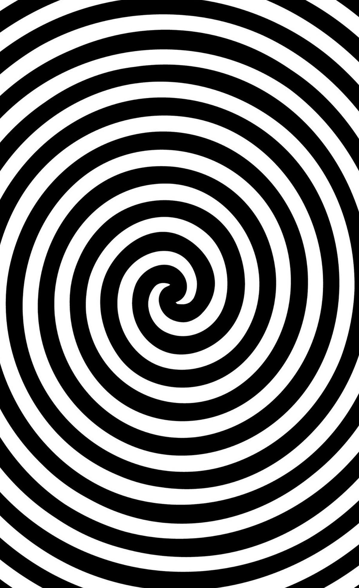 VERDUNKELUNGSROLLO 110x180 cm Hypnotisierender Kreis - Schwarz, Textil (110/180cm) - TULUP