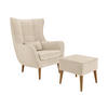 SESSEL Estjano mit Fußbank - Beige, Holz (80/106/95cm) - MIRJAN24