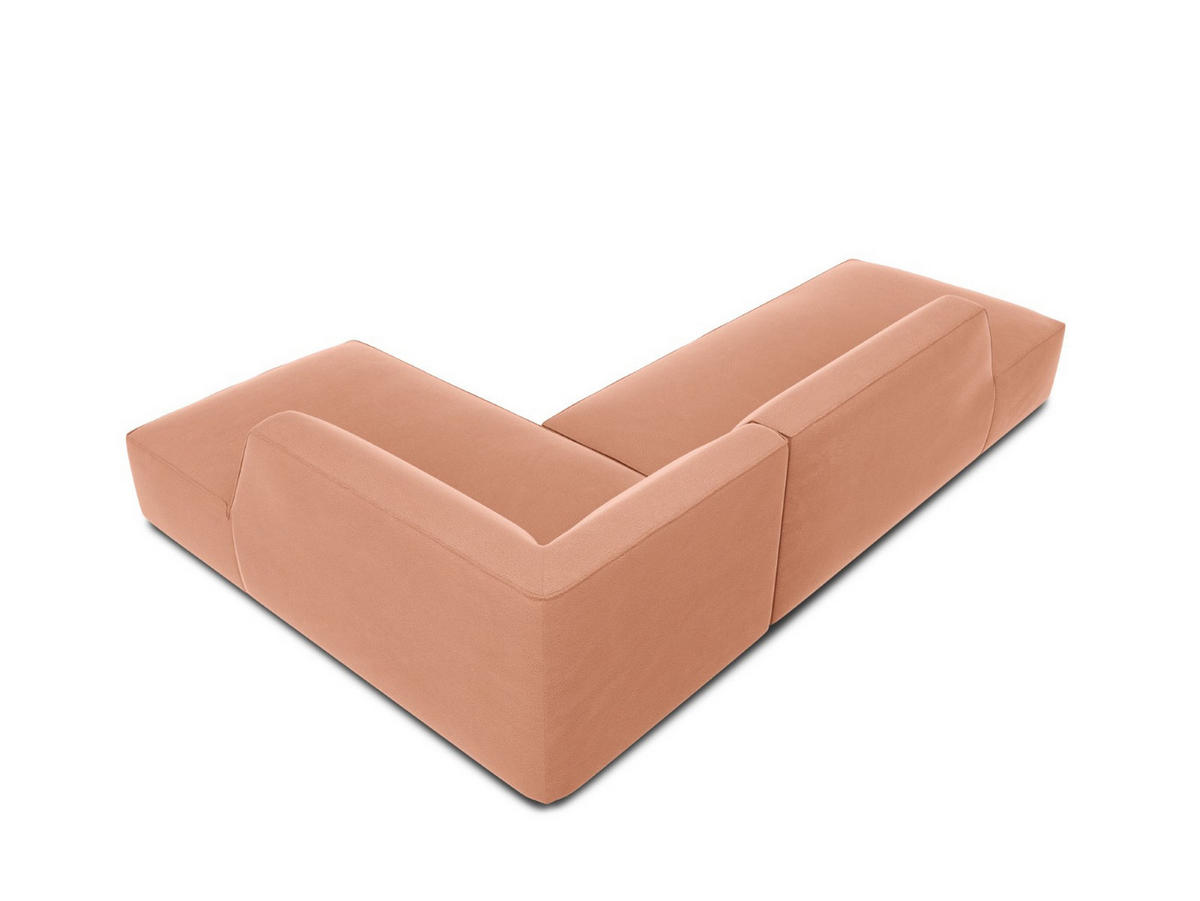 ECKSOFA rechts Ruby aus Samt rosa 4 Sitzplätze - Pink, Textil (180/273cm) - Micadoni