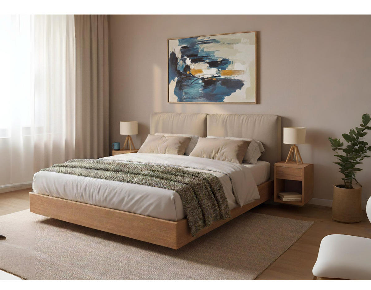NACHTTISCH Hugo 2er Set, Eiche, 30/39/39 cm - Beige, Holz (39/39/30cm) - WOODEK