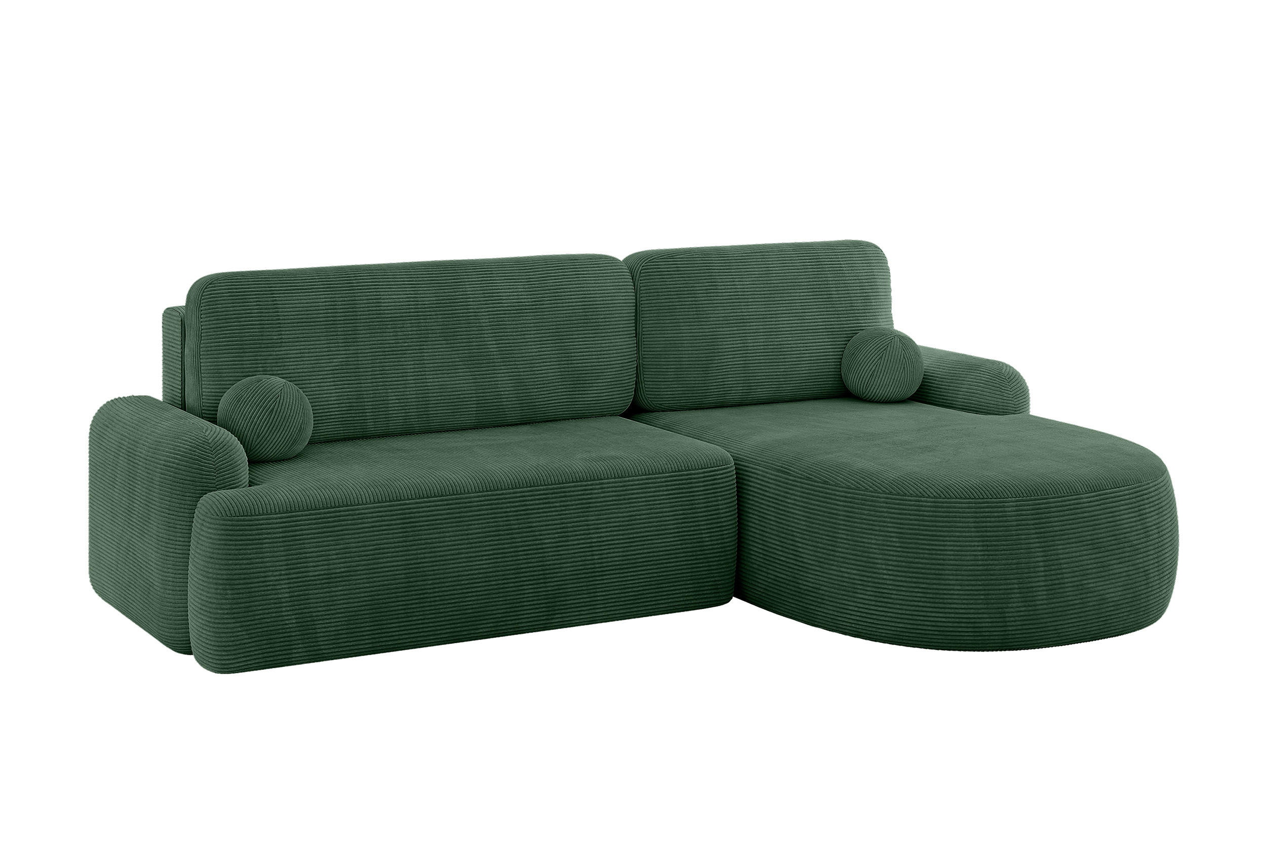 ALTDECOR ROHOVÁ SEDAČKA s funkcí spaní a úložným prostorem LIRA-L - 264x172x89 zelená