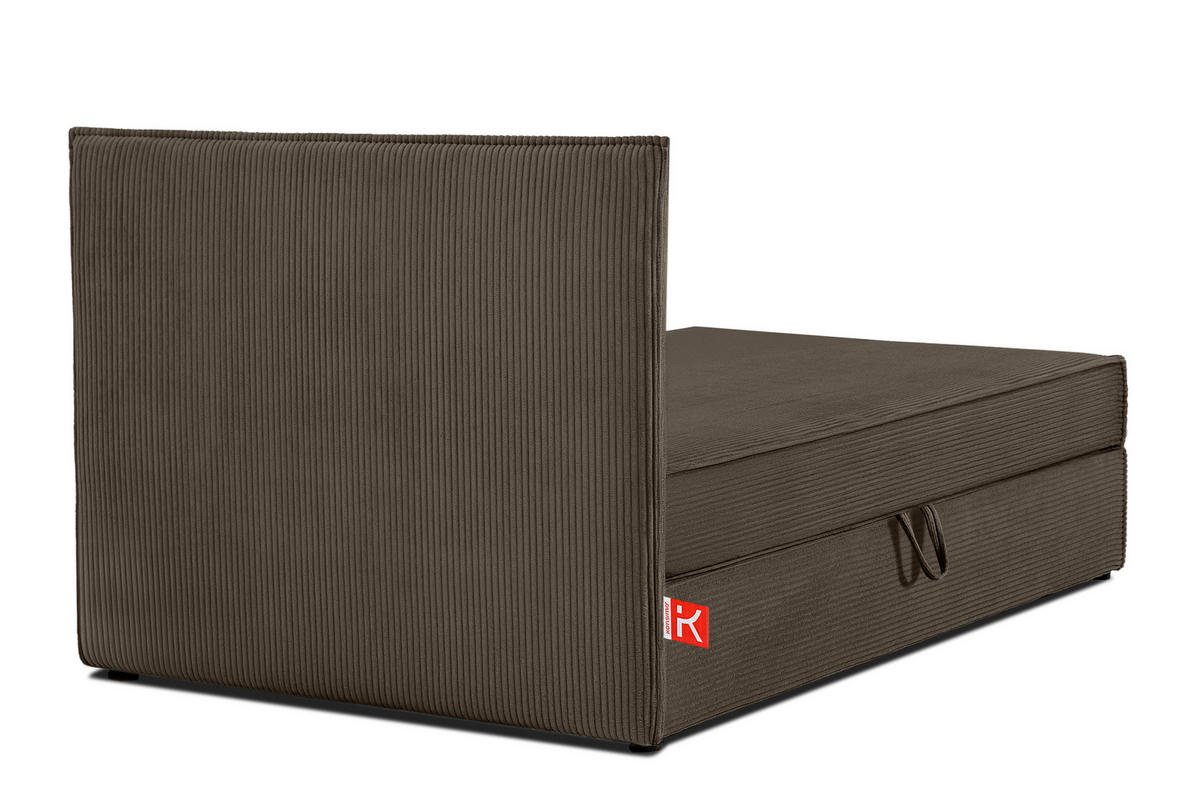 BOXSPRINGBETT ROTI Einzelbett, braun - Schwarz/Braun, Holz/Holzwerkstoff (100/200cm) - KONSIMO®