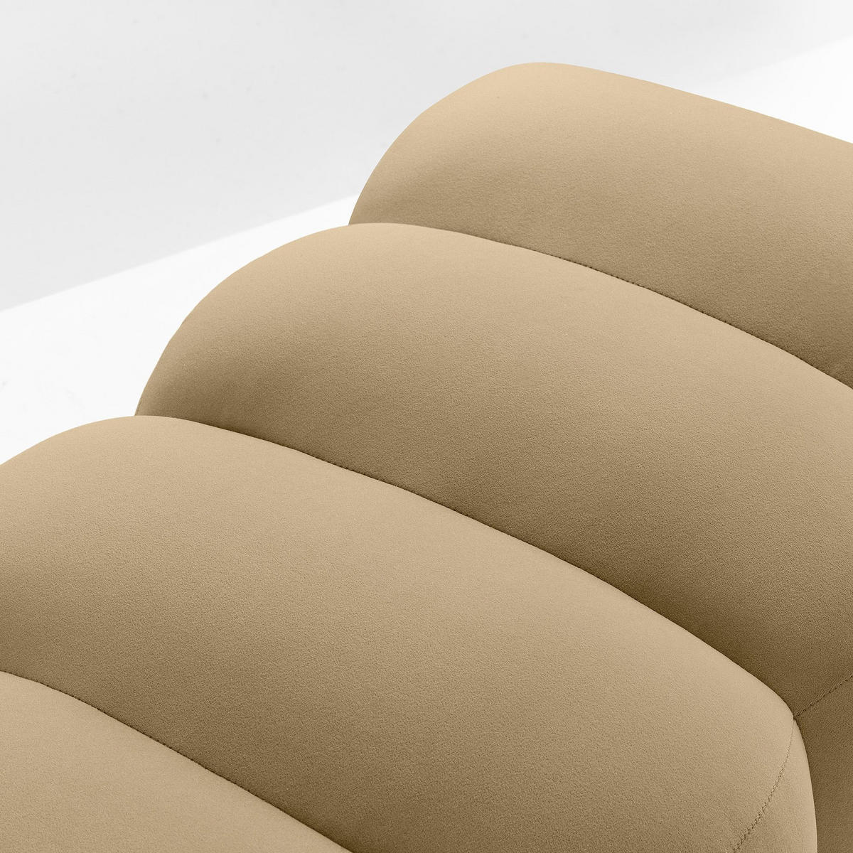 SITZHOCKER Polsterhocker PECCO, Veloursstoff - Creme/Schwarz, Holz/Textil (120/50/50cm) - KONSIMO®