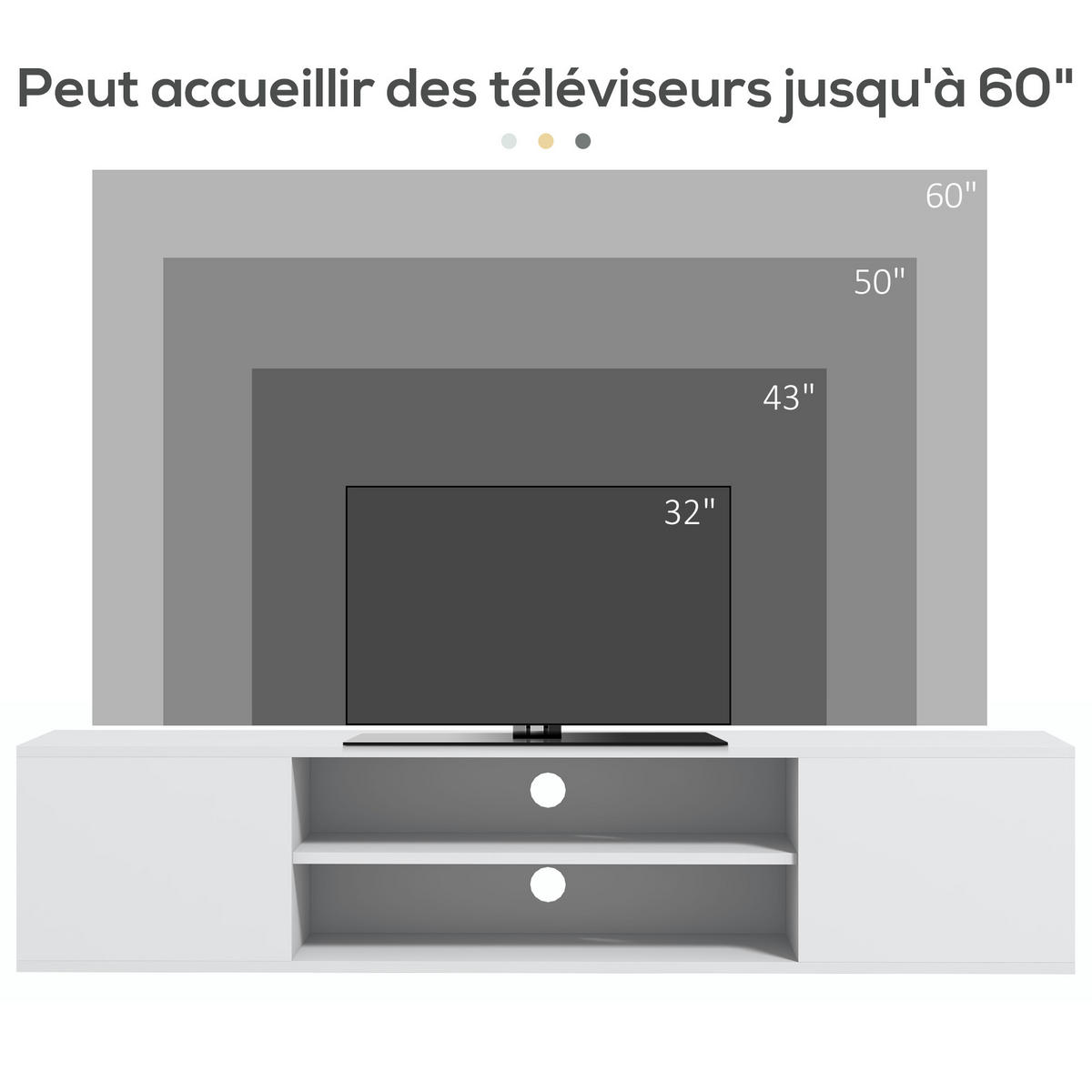 TV-LOWBOARD Weiß 140/30/30 cm, Hängend, 2 Türen, 2 Fächer - Weiß, Holzwerkstoff (140/30/30cm) - PANGIVO