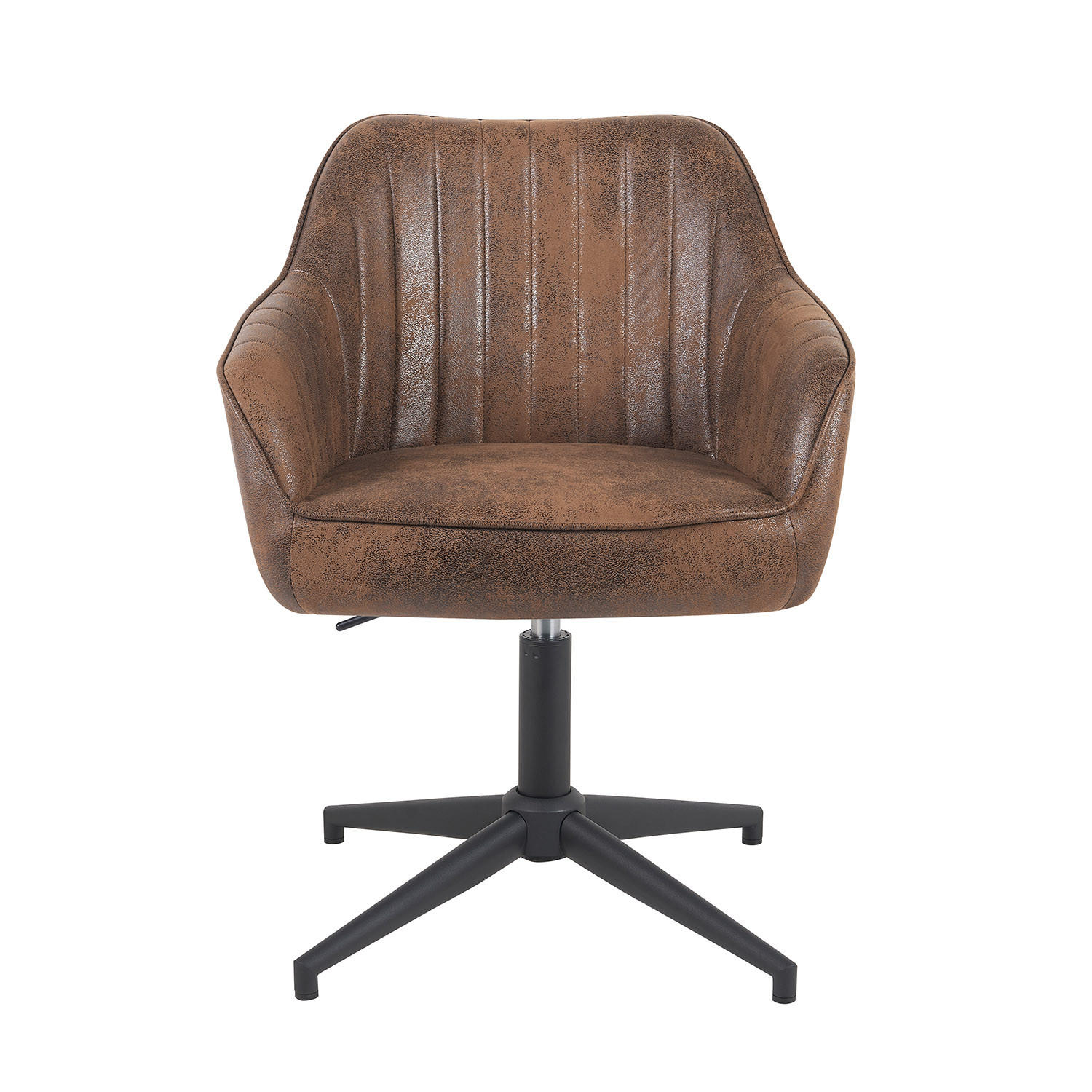 BÜROSTUHL Mika-Caro - Schwarz/Braun, Textil/Metall (60/79/61cm) - DUBI Möbel