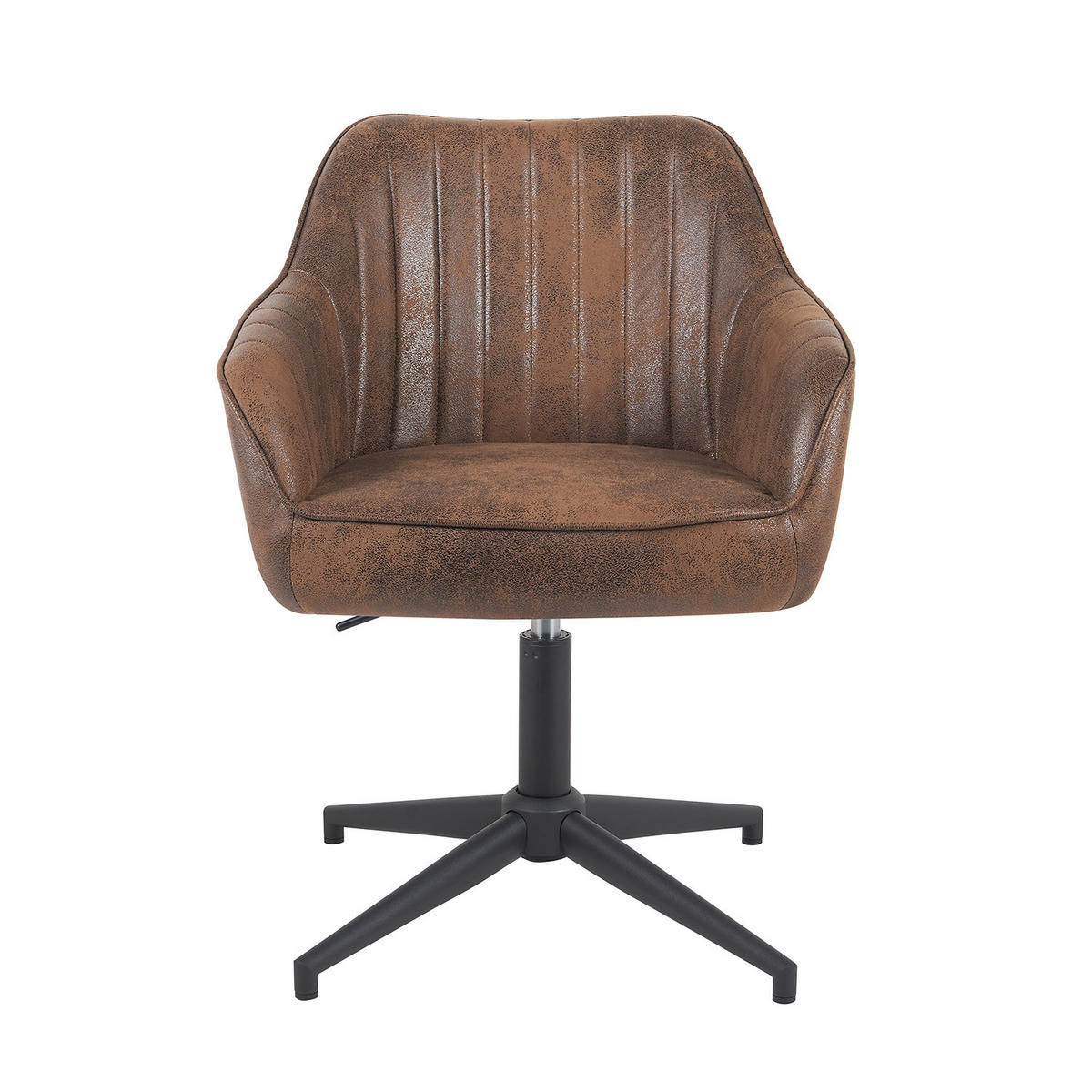 BÜROSTUHL Mika-Caro - Schwarz/Braun, Textil/Metall (60/79/61cm) - DUBI Möbel
