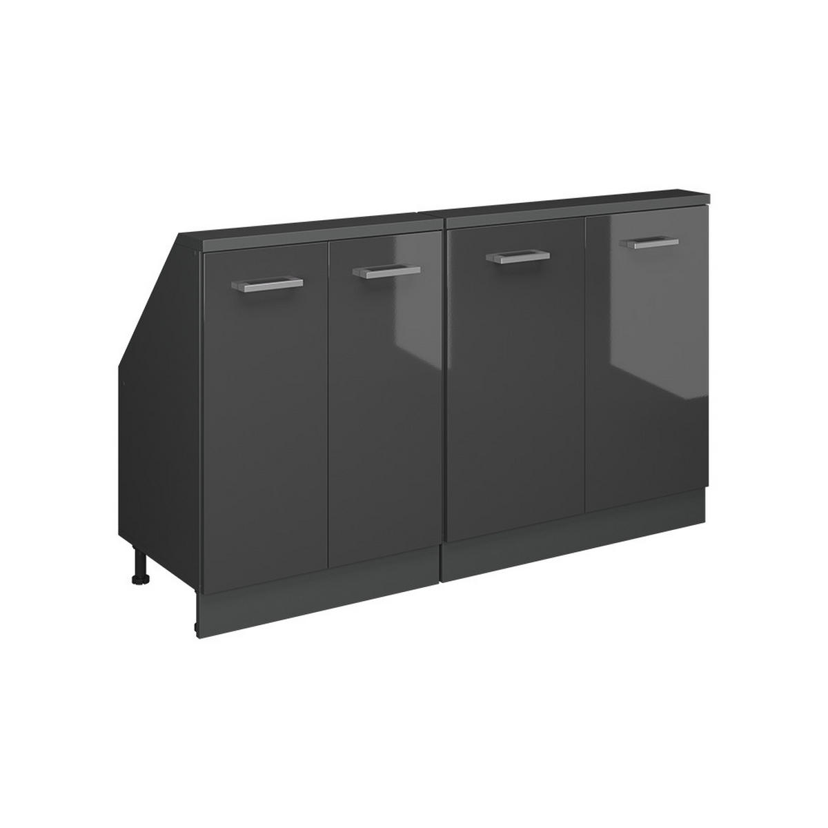 SADA SKŘÍNÍ PRO ŠIKMOU STŘECHU Rion Antracit vysoký lesk/antracit - antracitová, kompozitní dřevo (140/81.6/46cm) - Vicco