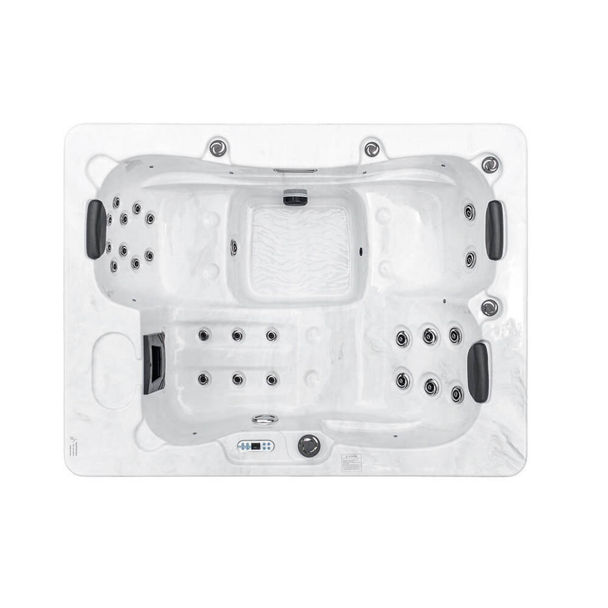 OUTDOOR WHIRLPOOL WHITE MARBLE - Ohne Treppe und Abdeckung, Nussbraun - Braun, Kunststoff (160/80/210cm) - Home Deluxe