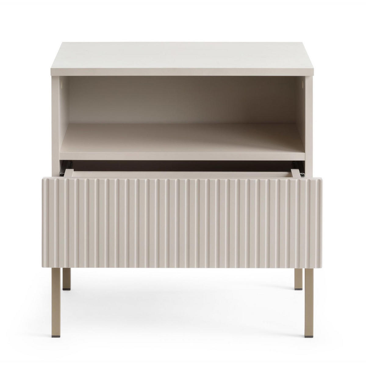 NACHTTISCH Tosena Greige 54 cm - Kaschmir/Goldfarben, Holzwerkstoff/Metall (53.6/56.2/39cm) - Selsey