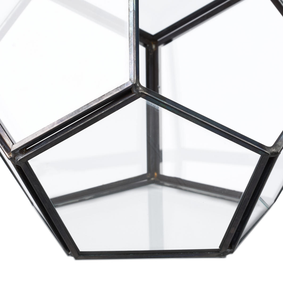 RASTLINNÉ skleník - priehľadné, kov/sklo (12cm) - Relaxdays