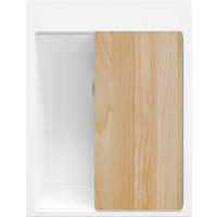 SPÜLBECKEN Oslo, 2-er set Alles Weiß 38/50 cm 1 Becken + Ablauf-Set + Schneidebrett ab 40er Unterschrank - Beige/Weiß, Kunststoff (38/20/50cm) - Primagran