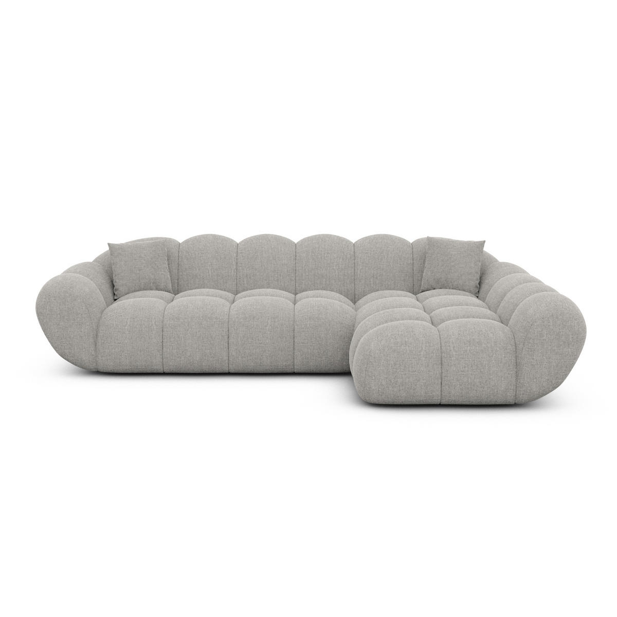 ECKSOFA Liva Hellgrau Strukturstoff L-Form Rechts - Hellgrau, Textil (160/265cm) - VAROYAL