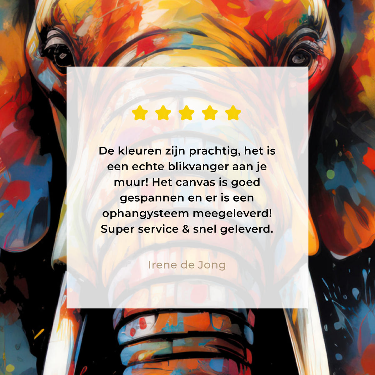 LEINWANDBILD Elefant - Graffiti - Schwarz - Tiere - Farben Wandbild Wohnzimmer 50x50 cm - Schwarz, Textil (50/50cm) - MuchoWow