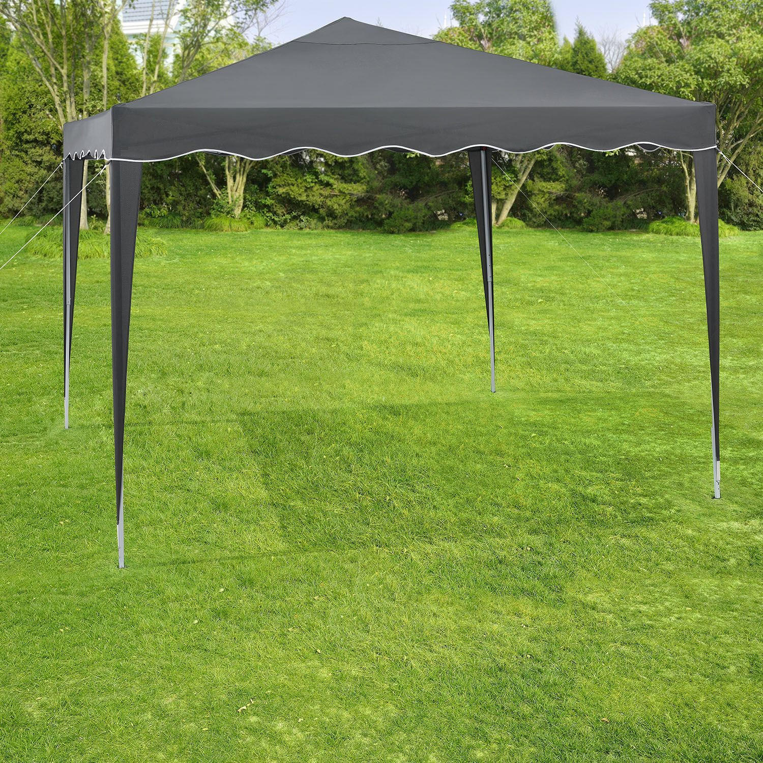 FALTPAVILLON Vivara grau 3x3 m mit Tragetasche - Grau, Metall (300/250/300cm) - Juskys