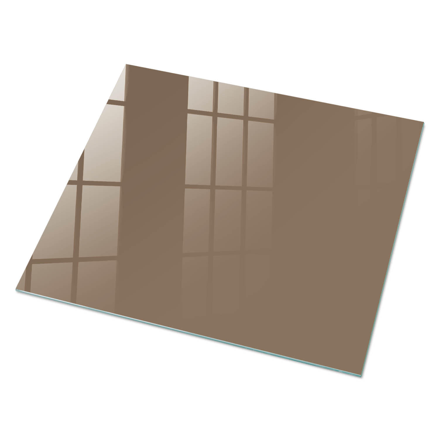 GLASPLATTE 80x60 cm – Neutralbraun - Grau, Glas (0.4/80/60cm) - ArtPrintCave
