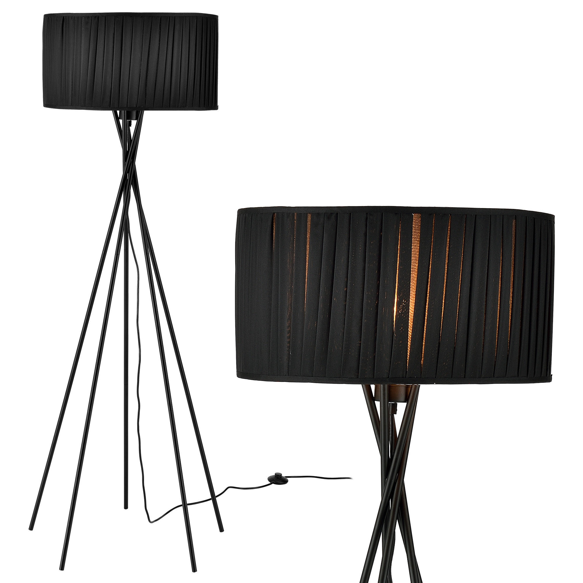 STEHLEUCHTE Black Mikado - Schwarz, Metall (23/23/155cm) - lux.pro