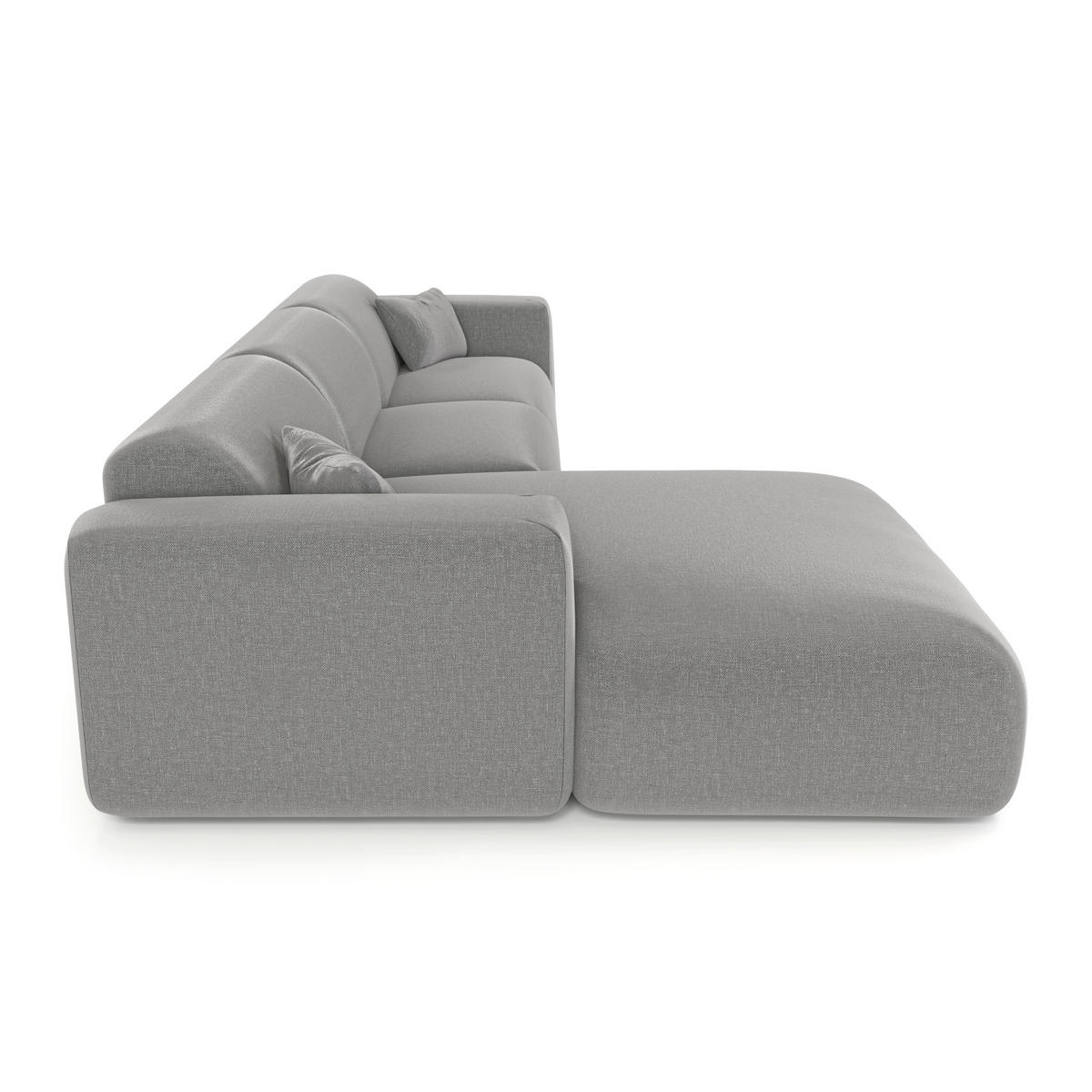 ECKSOFA LINKS SCHLAFSOFA Rastergewebe Hellgrau 280cm - Hellgrau/Grau, Textil (165/280cm) - Sia Home