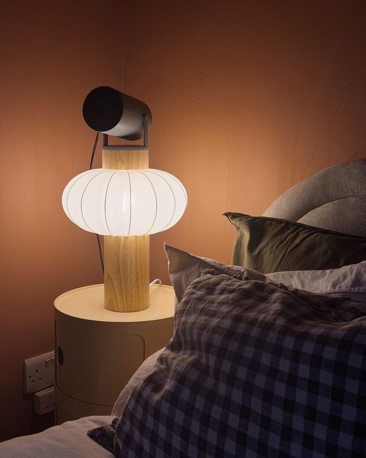TISCHLAMPE Holz Hellbraun Abens - Hellbraun/Braun, Holz (27/27/35cm) - Beliani
