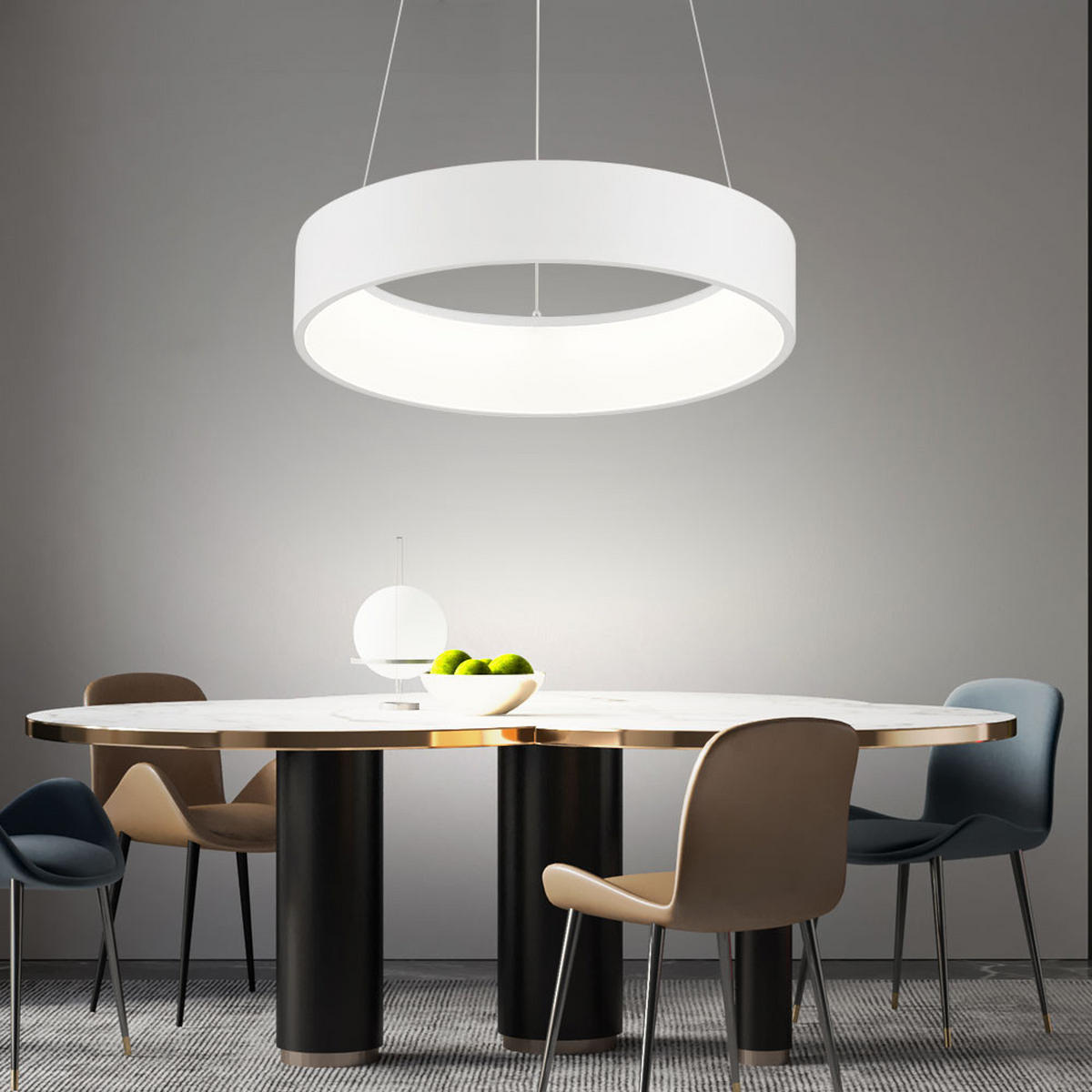 LED HÄNGELEUCHTE rund Weiß - Weiß, Metall (45/45/150cm) - Wofi