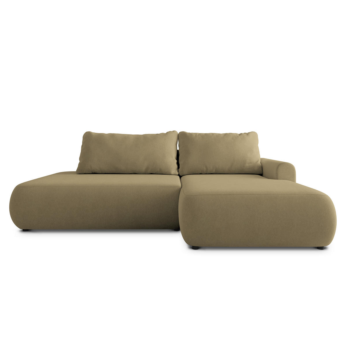 ECKSOFA NUVIRA CL R-S Senfgelb Samtstoff mit Schlaffunktion - Currygelb, Holzwerkstoff/Textil (279/158cm) - MASSENO
