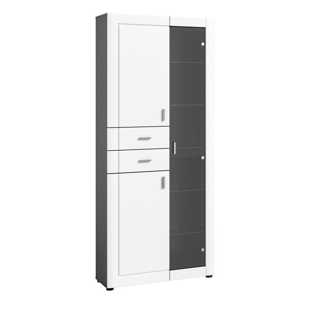 VITRINE Lago 34/80/194 cm - Weiß, Holzwerkstoff (80/194/34cm) - Xonox