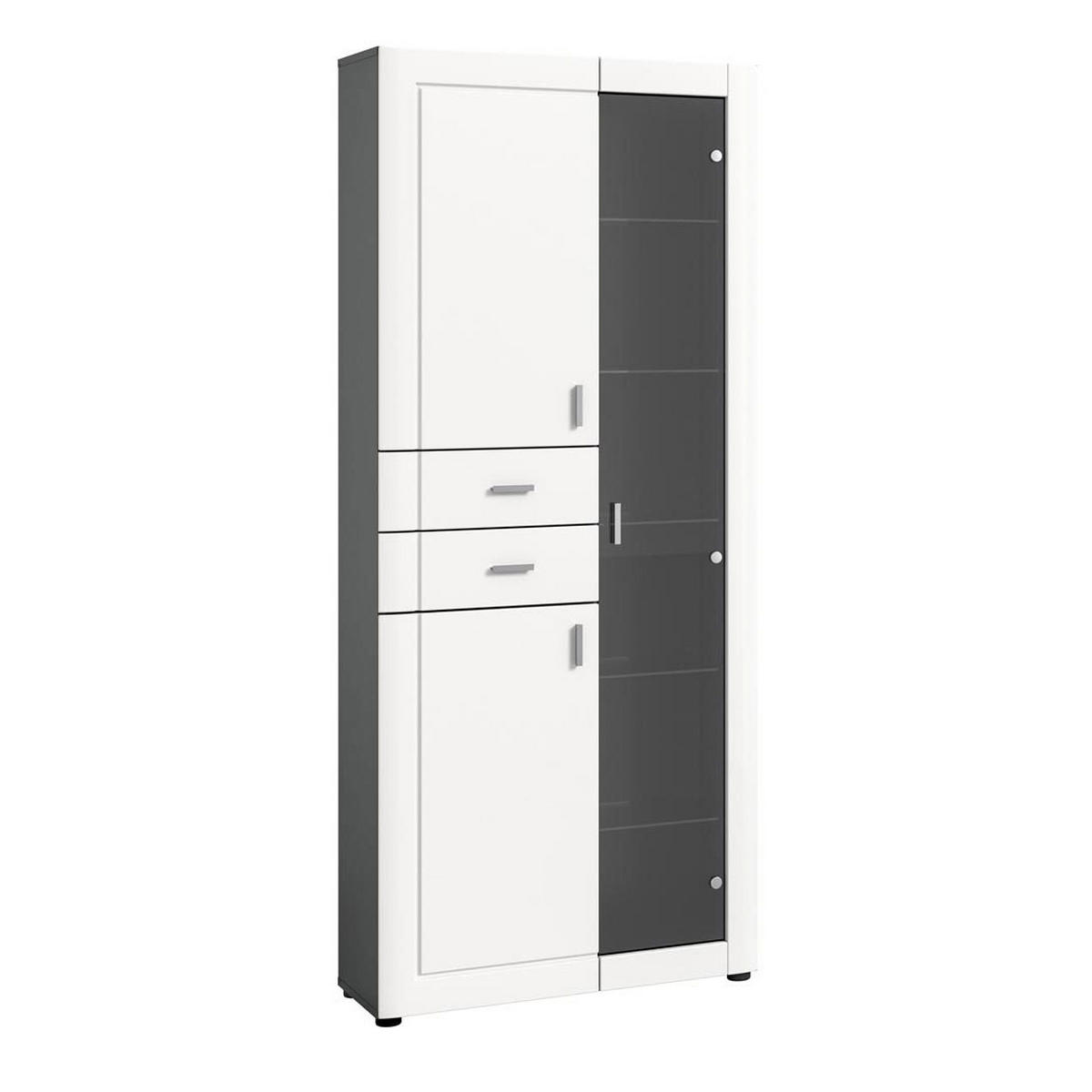 VITRINE Lago 34/80/194 cm - Weiß, Holzwerkstoff (80/194/34cm) - Xonox