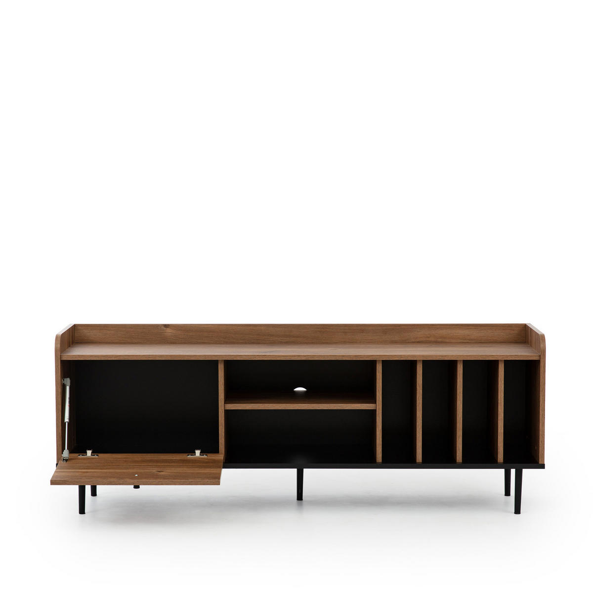 TV-LOWBOARD Nero 150 cm Retro-Stil brown - Hellbraun/Schwarz, Holzwerkstoff/Metall (150/56/40cm) - Ravio