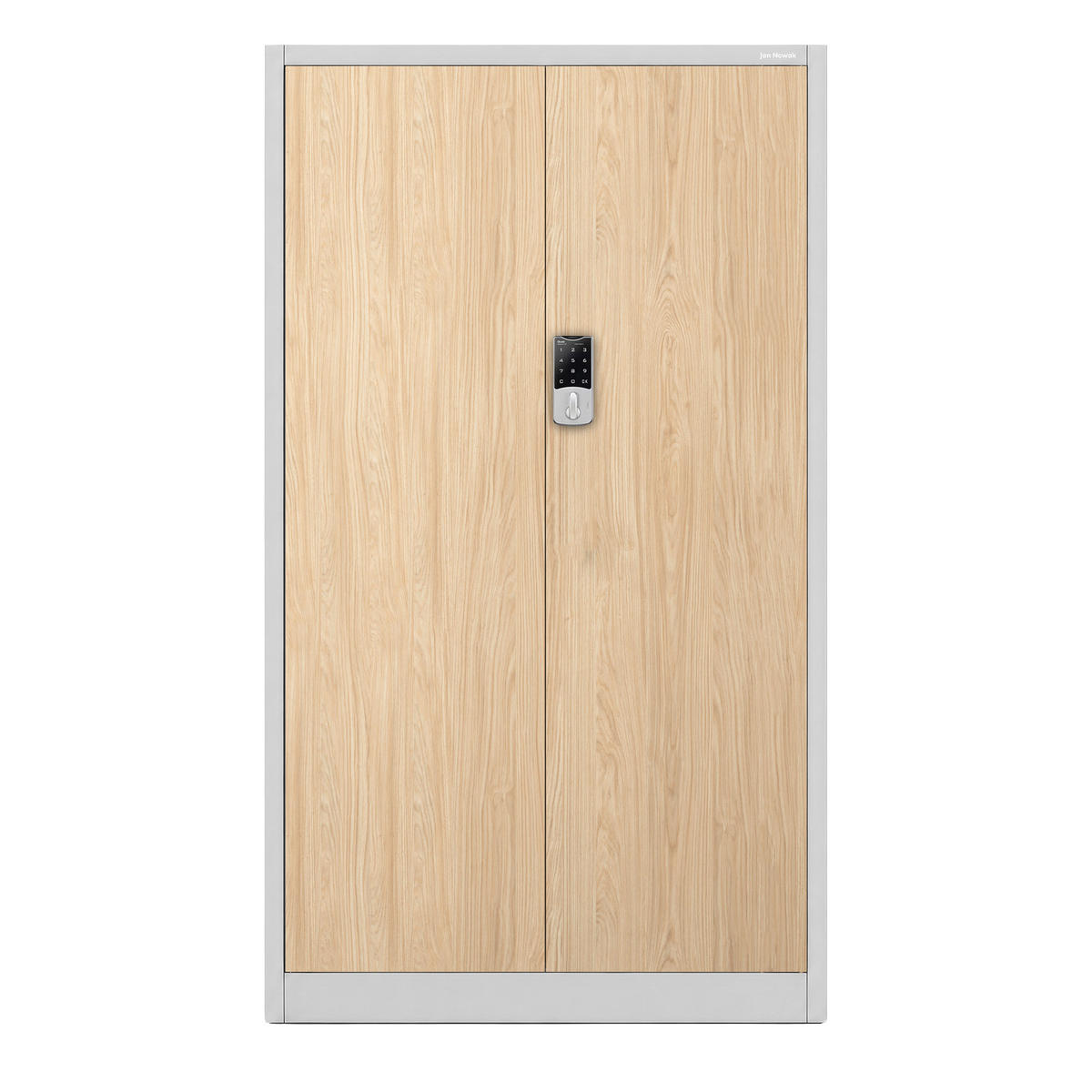 BÜROSCHRANK mit Zahlenschloss DANIEL 185x90x40 cm - Grau/Sonoma Eiche, Metall (90/185/40cm) - Jan Nowak