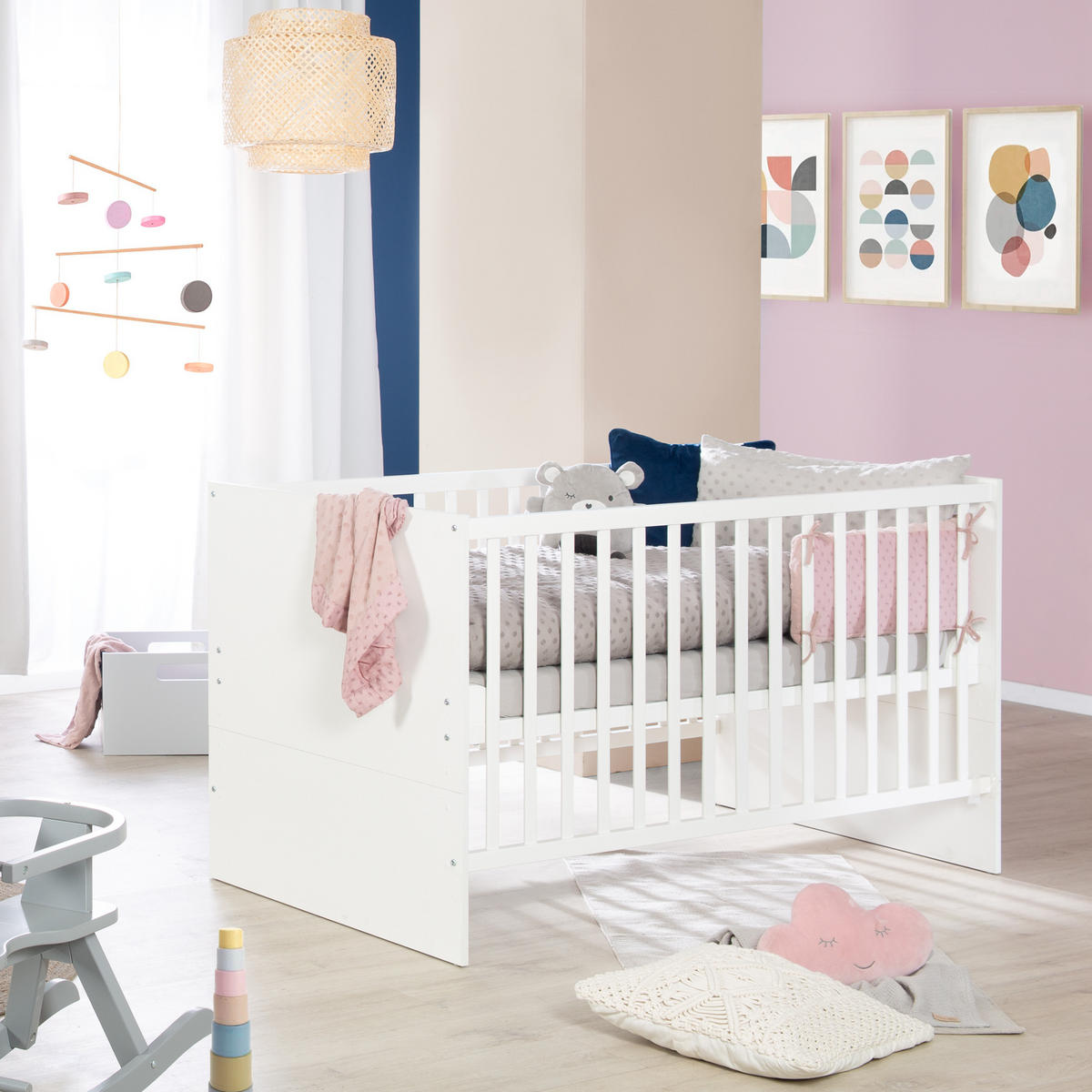 BABYBETT Anton 70 x 140 cm - Weiß, Holzwerkstoff (70/140cm) - Roba