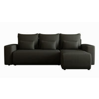 ECKSOFA Travis mit Bettkasten und Schlaffunktion, L-Form, Cord, Universal - Anthrazit, Holzwerkstoff (248/148cm) - 4ALL HOME