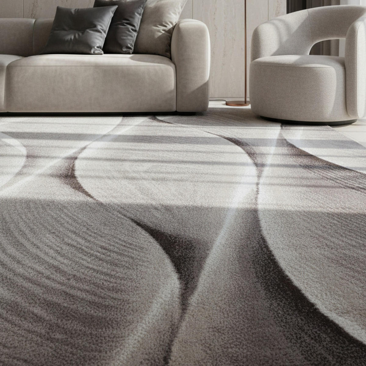 KURZFLORTEPPICH DRAU, mit Farbverlauf, Braun, 200 x 290 cm - Braun, Textil (290/200cm) - KADIMA DESIGN