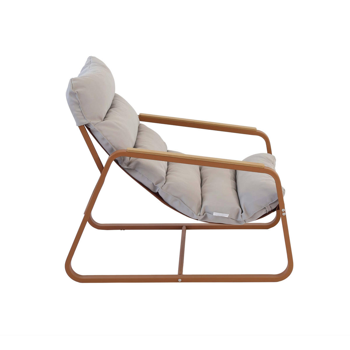 GARTEN-RELAXSESSEL mit Fußstütze, Terrakotta - Braun, Textil (72/77/91cm) - Oviala