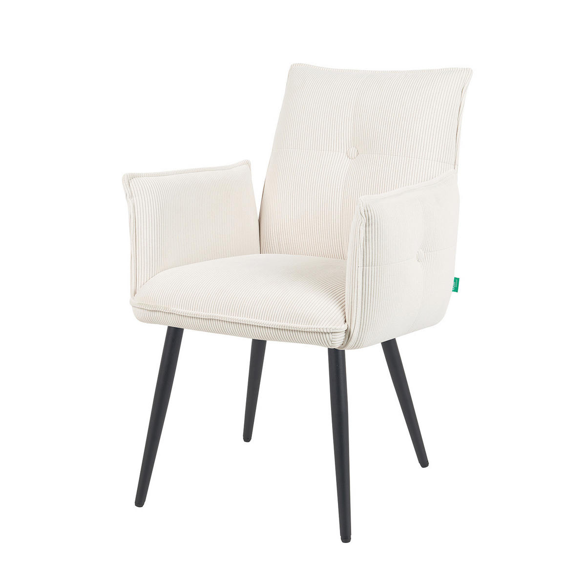 ESSZIMMERSTUHL Mika-Ayla - Creme/Schwarz, Textil/Metall (60/88/63cm) - DUBI Möbel