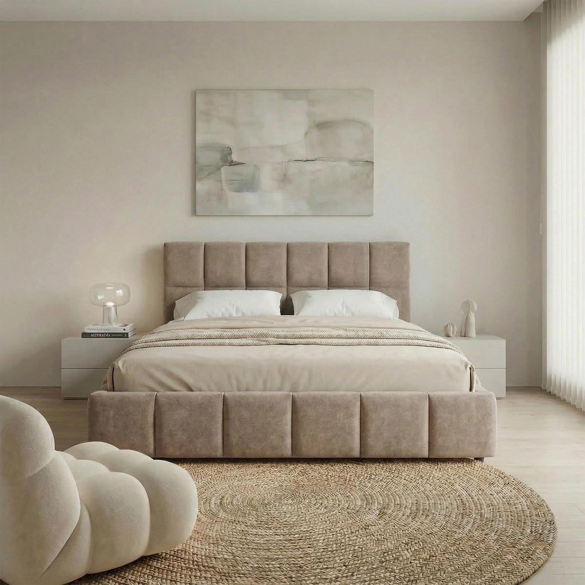 POLSTERBETT EMILIA 180x200 cm braun - Braun, Textil (180/200cm) - IDIMEX