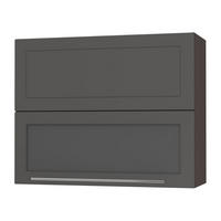 KÜCHENHÄNGESCHRANK Kvantum W8BS/90 Graphit Matt / Lava Matt 90 / 32,5 / 72cm - Dunkelgrau/Graphitfarben, Holz/Holzwerkstoff (90/72/32.5cm) - Feldmann-Wohnen