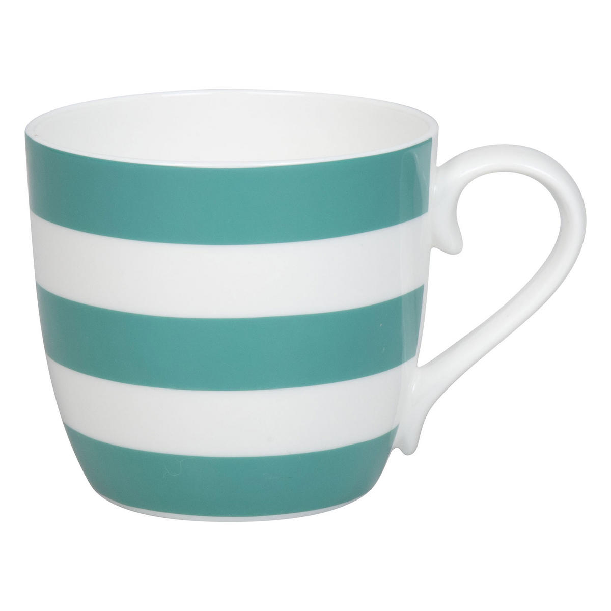 KAFFEEBECHER Stripes - Jadegreen - Naturfarben, Keramik (0.43L) - Könitz