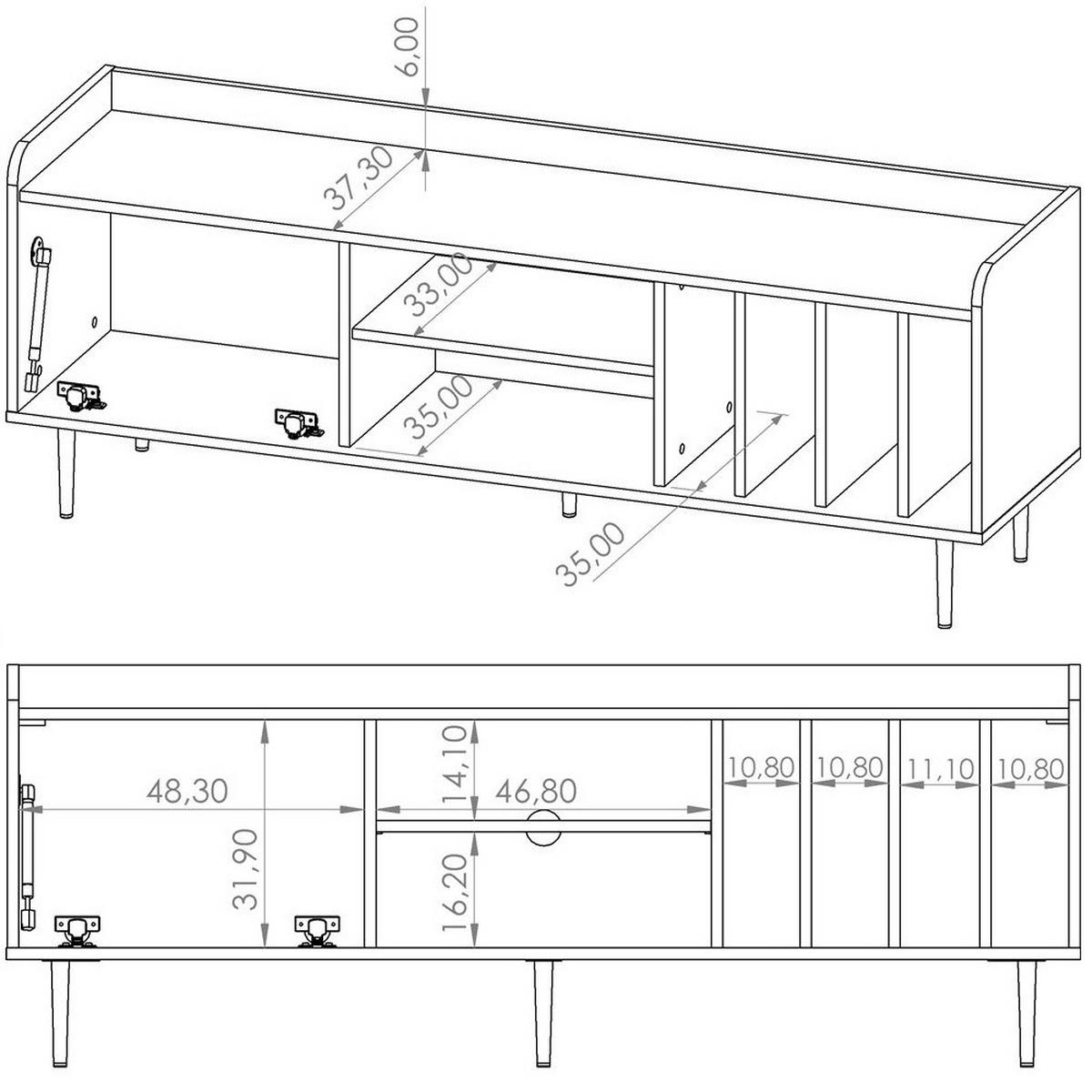 WOHNZIMMER-SET 6-TLG. Varedo-132 - Braun, Holzwerkstoff (704/200/62cm) - Lomado