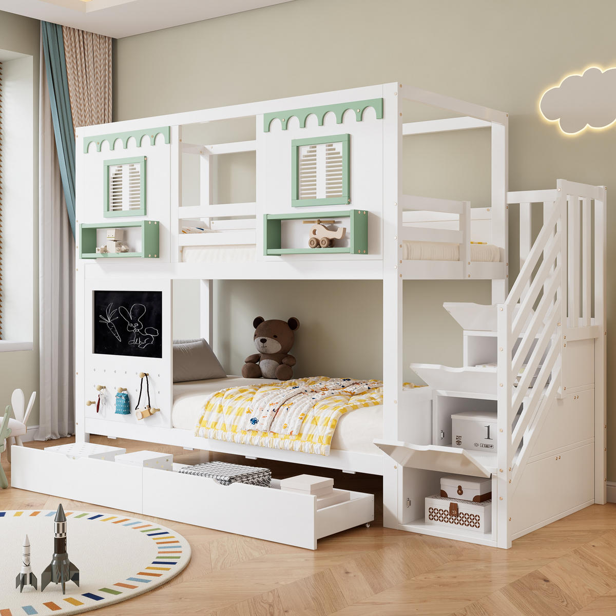 HOCHBETT 90x200 cm Pegboard Haken - Weiß, Holz (90/200cm) - LEBENLANG