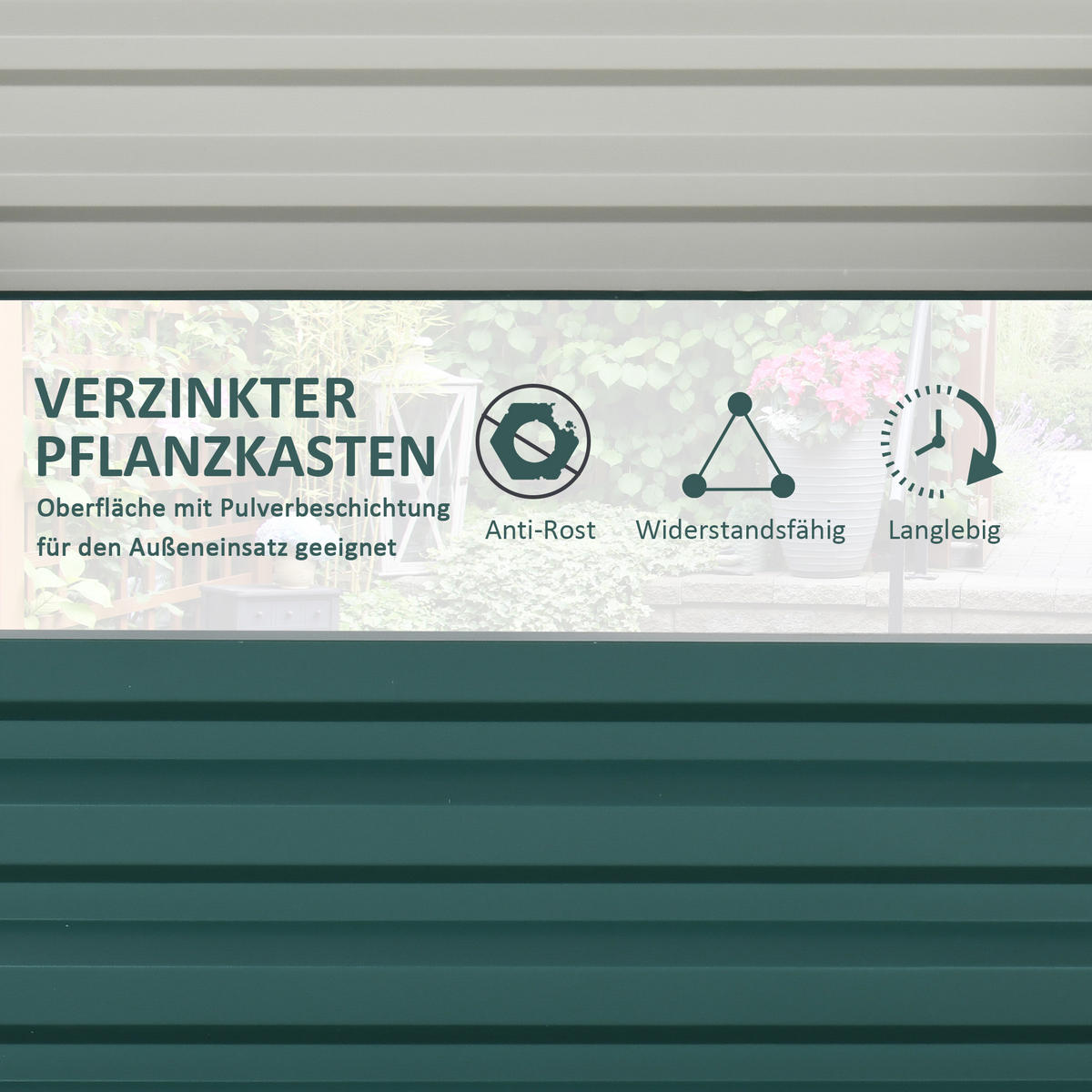 PFLANZENBEET, Grün - Grün, Metall (120/30/120cm) - Outsunny