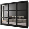 SCHWEBETÜRENSCHRANK 200/250/62 3-türig - Schwarz, Holz/Kunststoff (250/200/62cm) - MÖBEL KRYSPOL